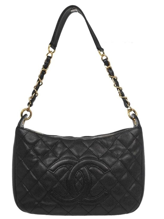 CHANEL Handbags - Chanel Black Calfskin Hobo Handbag 196932